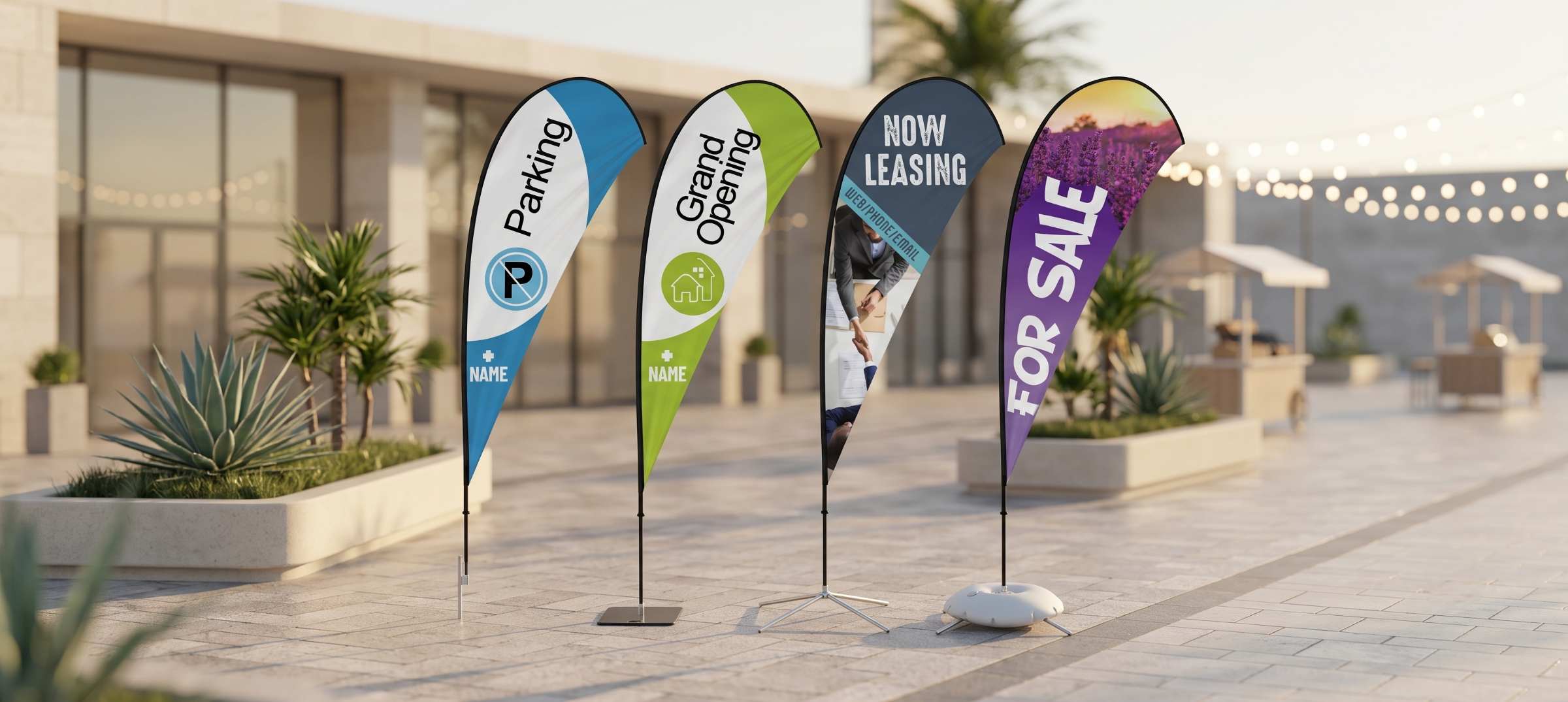 Custom Teardrop Flags in the UAE That Draw Eyes and Foot Traffic to Your Brand