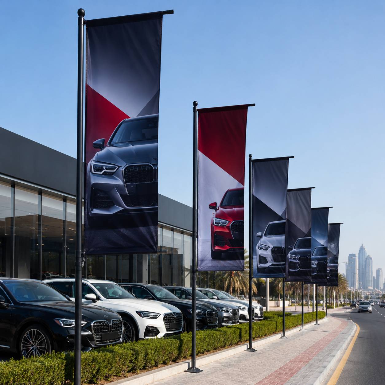L-Shape Flags That Turn Any Outdoor Space Into a Billboard
